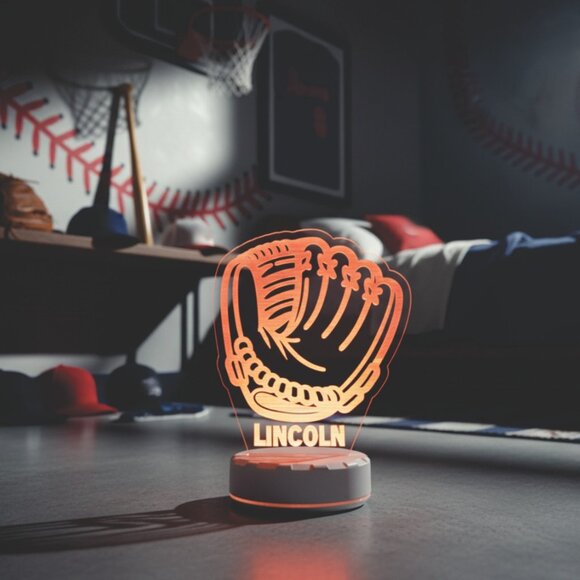 Custom Baseball LED Night Light – Fun Sports Decor for Any Room - Picture 8 of 8